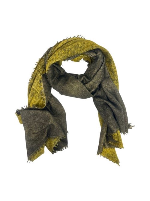 sciarpa donna sfumata militare e giallo Alessandro Aste | FELTED-SPRYARTGOLD